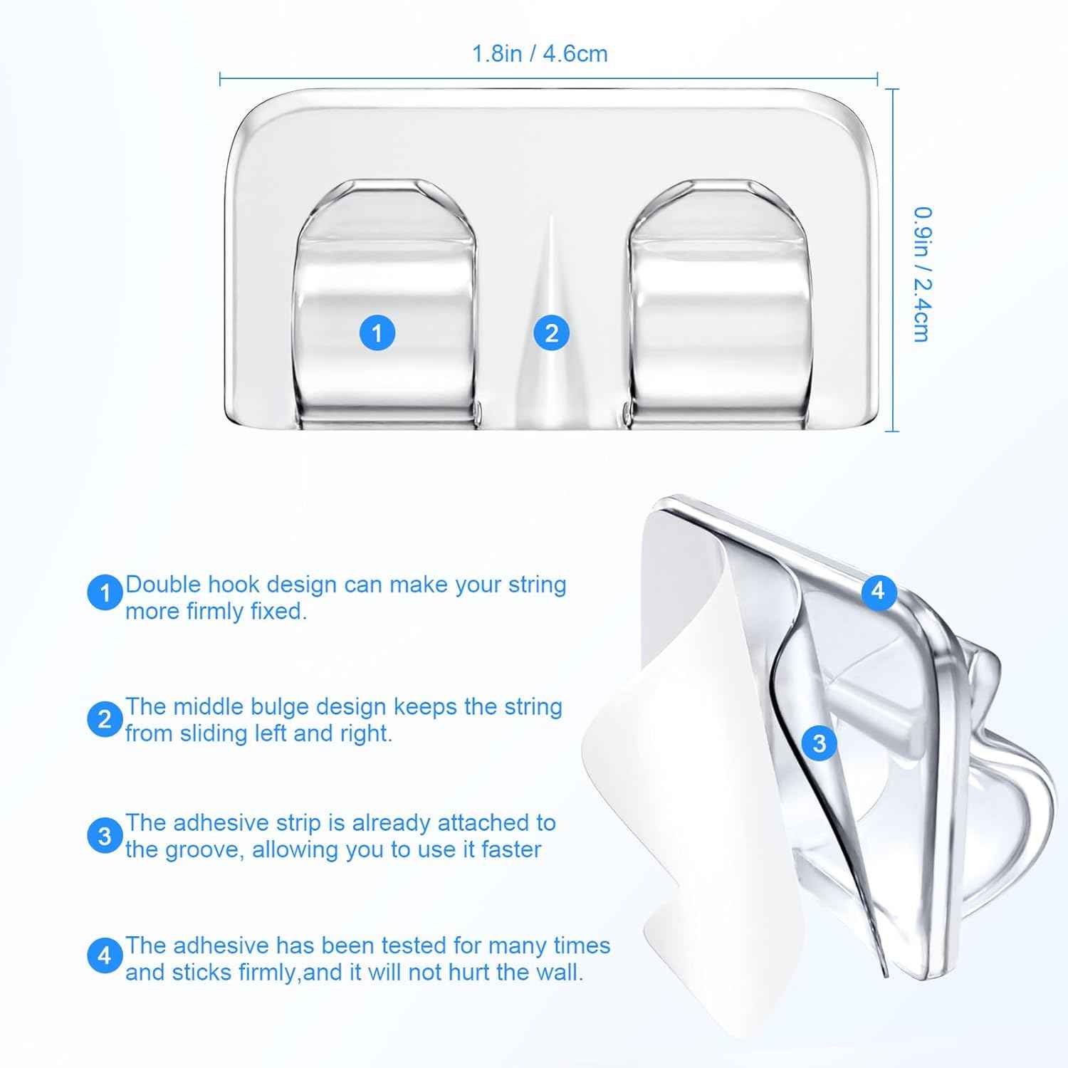 Lumivo Outdoor String Light Hooks – Heavy-Duty Adhesive Clips for Patio, Deck, and Backyard Hanging
