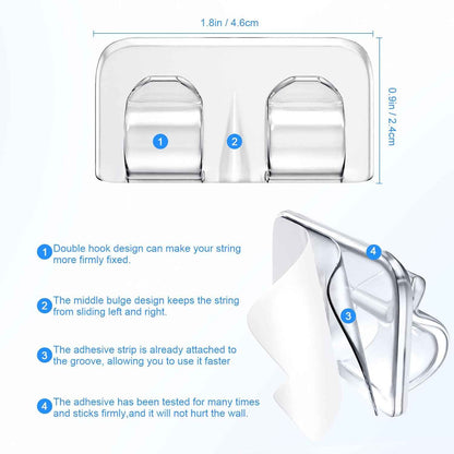 Lumivo Outdoor String Light Hooks – Heavy-Duty Adhesive Clips for Patio, Deck, and Backyard Hanging