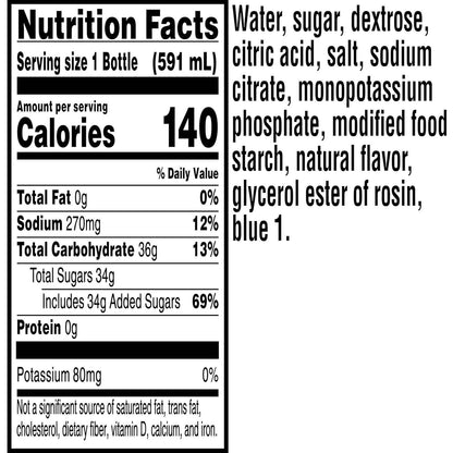 Gatorade Thirst Quencher Sports Drink – Portable Electrolyte Hydration for Camping, Hiking, and Beach Days, 20 Fl Oz, Pack of 8