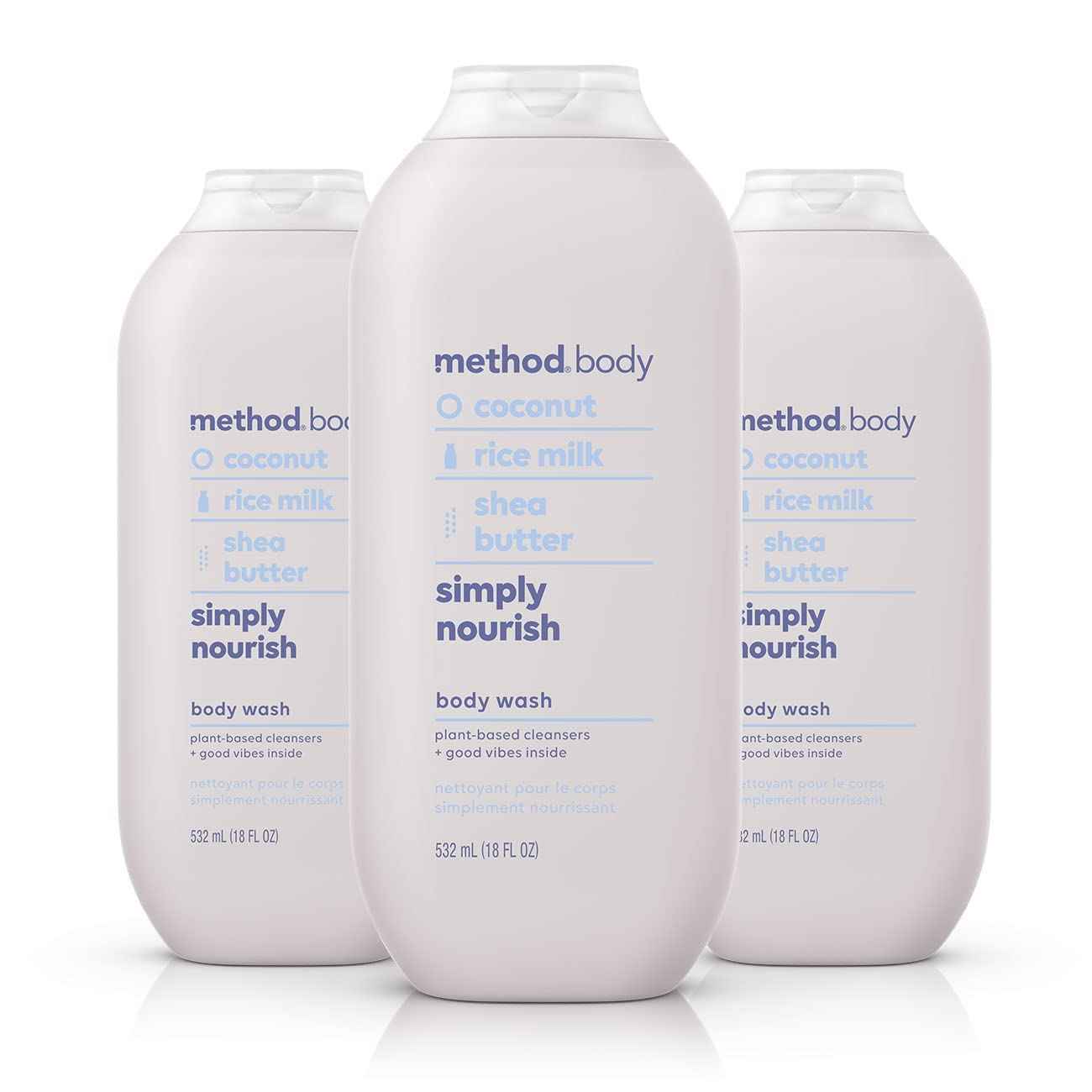 Method Body Wash 3-Pack Pure Peace – Scented Shower Gel for Meditation Space Stress Relief and Calm Reset