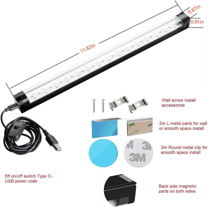 THLITURE Black Light Bar – Flameless UV Lighting Safe Around Kids, Pets, and Curtains, Cool-Touch 1ft LED 2 Pack
