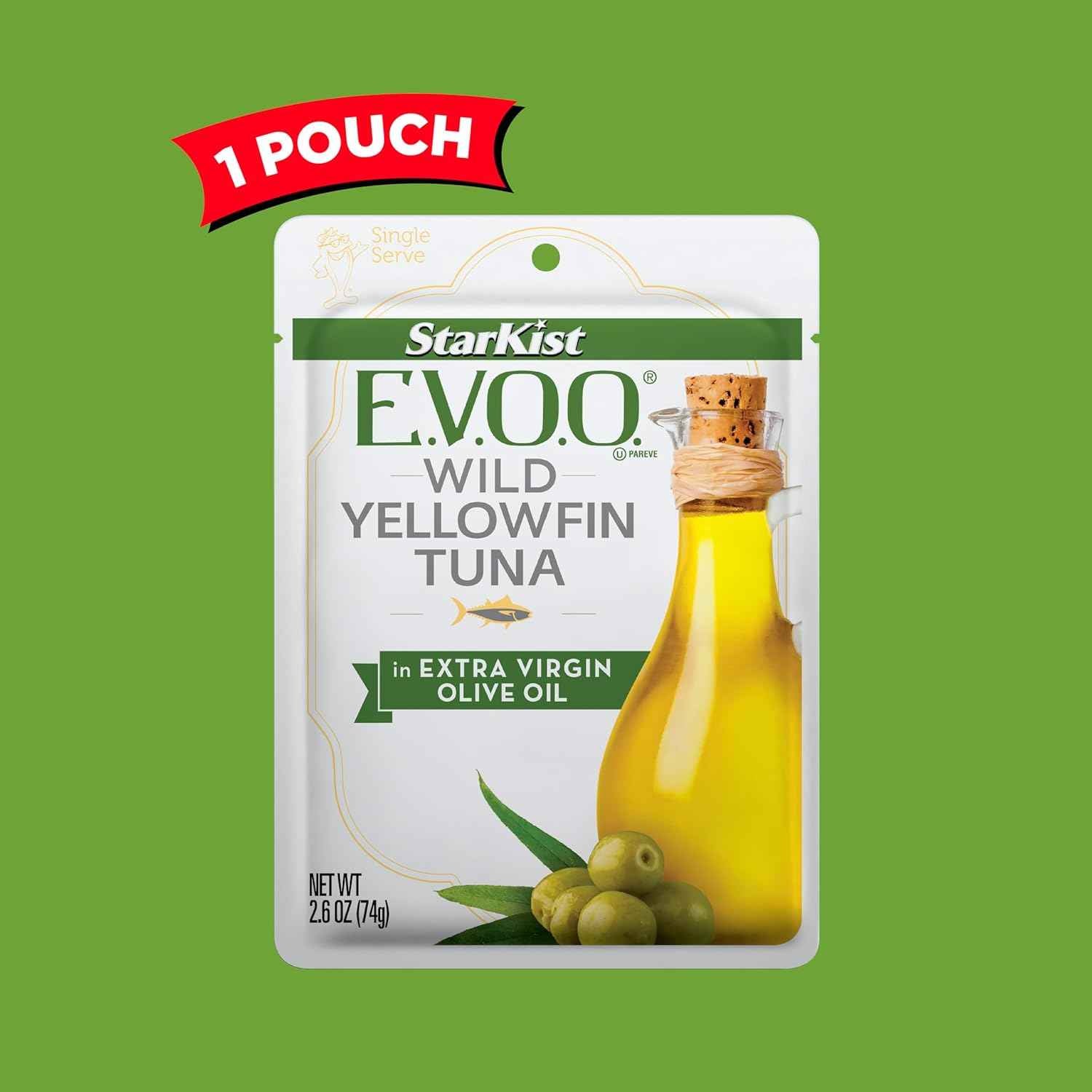 StarKist E.V.O.O. Yellowfin Tuna Pouch – Clean Label Pantry Staple for Intentional Kitchens, 2.6 oz Single Serve