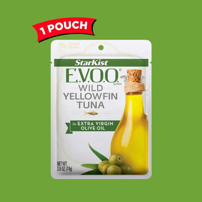 StarKist E.V.O.O. Yellowfin Tuna Pouch – Clean Label Pantry Staple for Intentional Kitchens, 2.6 oz Single Serve