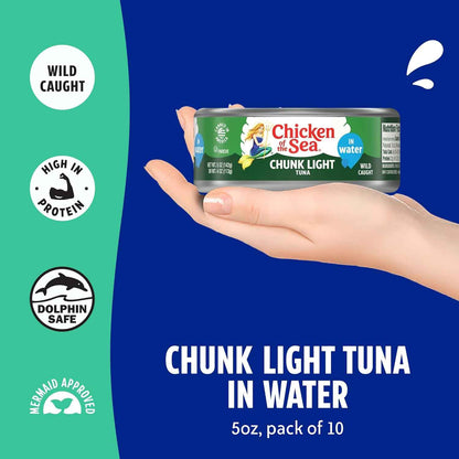 Chicken of the Sea Chunk Light Tuna in Water – Lightweight No-Refrigeration Lunch for Hiking and Day Trips
