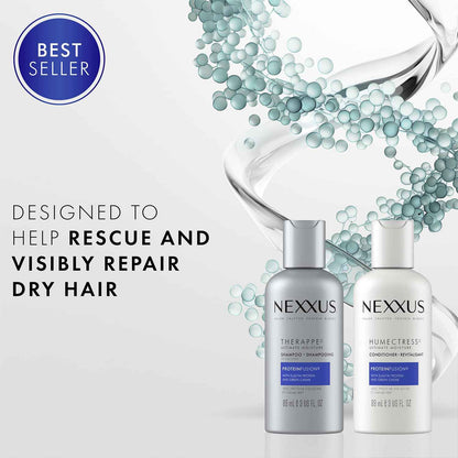 Nexxus Therappe & Humectress Salon-Size Travel Duo – Premium Hair Repair with Elastin & Green Caviar
