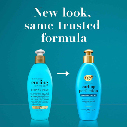 OGX Argan Oil of Morocco Curl-Defining Styling Cream – Daily Self-Care Ritual for Curly, Coily, and Wavy Hair, Cold-Pressed Hydration
