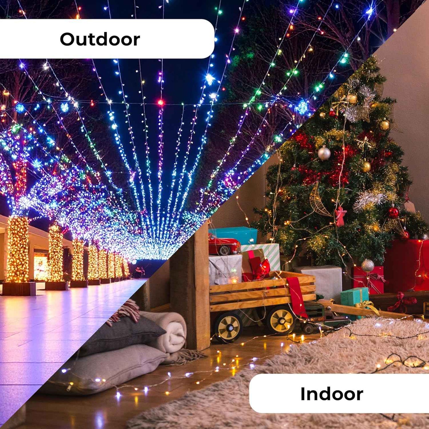 Holiday Bright 100 ct White Wire String Lights – Understated Modern Tree Decor with Clean Uncluttered Glow