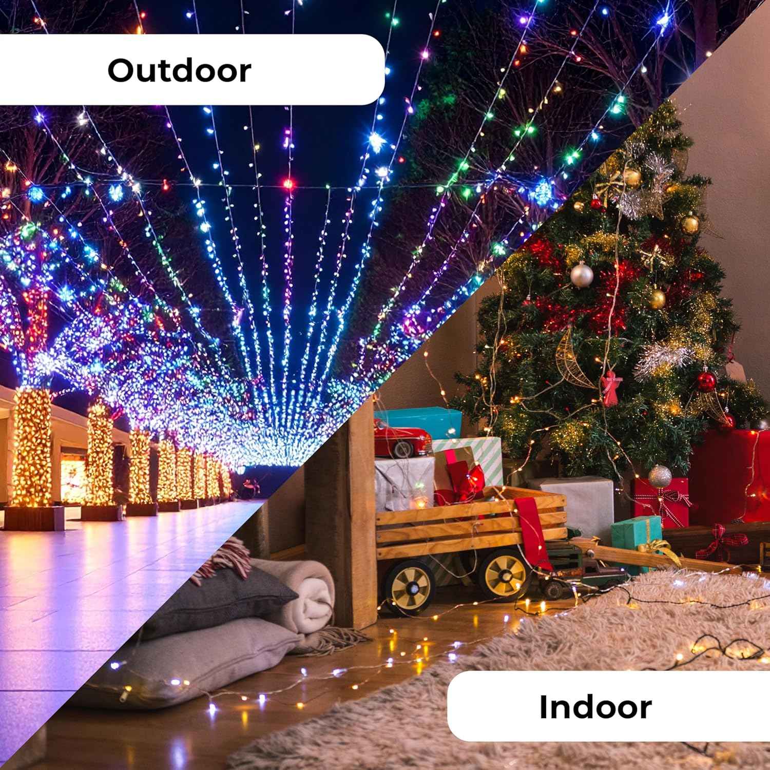 Holiday Bright 100 ct White Wire String Lights – Understated Modern Tree Decor with Clean Uncluttered Glow