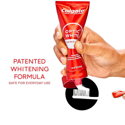 Colgate Optic White Renewal Toothpaste – Daily Self-Care Whitening for Coffee and Tea Drinkers, 3 Pack