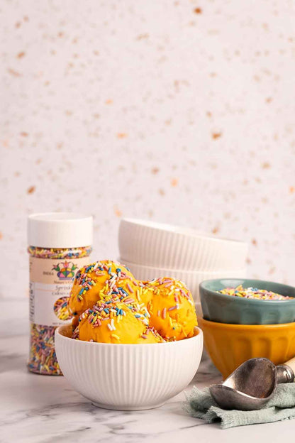 India Tree Nature's Colors Pastel Rainbow Sprinkles – Thoughtful Gift for Allergy-Conscious Bakers, 6 oz Jar