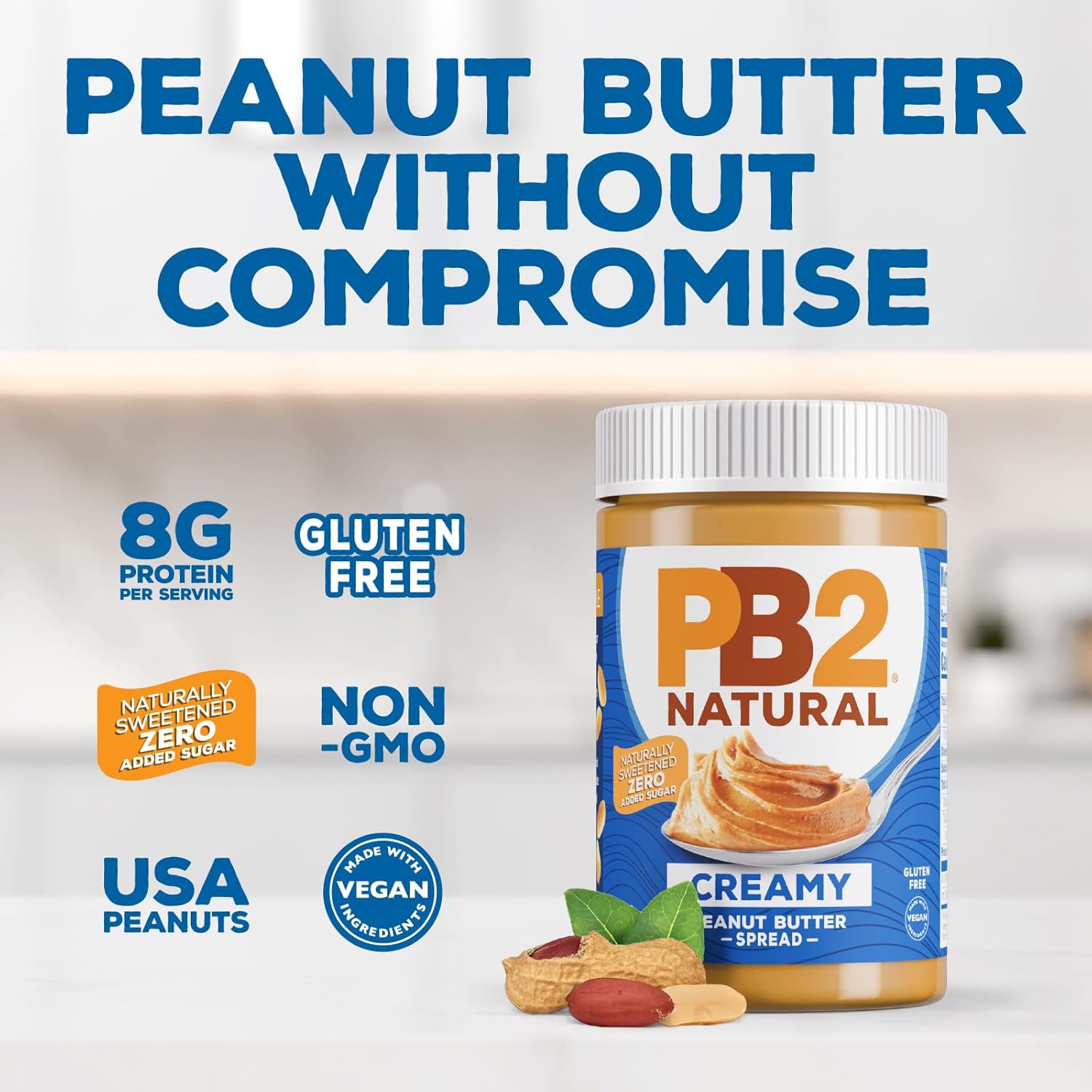 PB2 Natural Creamy Peanut Butter – Travel Cooler Staple for Camping, Road Trips, and Trailhead Snacks