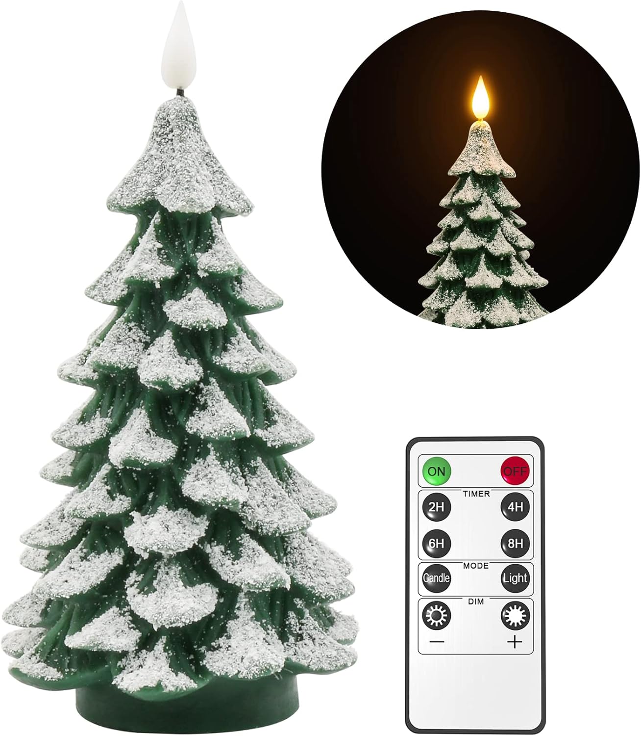 PChero Flameless Christmas Candle – Safe Flickering Pillar for Bedrooms & Family Rooms, No Open Flame with Auto-Off Timer