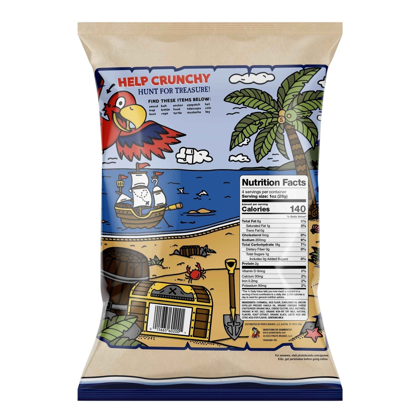 Pirate's Booty Aged White Cheddar Cheese Puffs – Toddler After-School Snack, Baked Cheese Puffs for Playroom