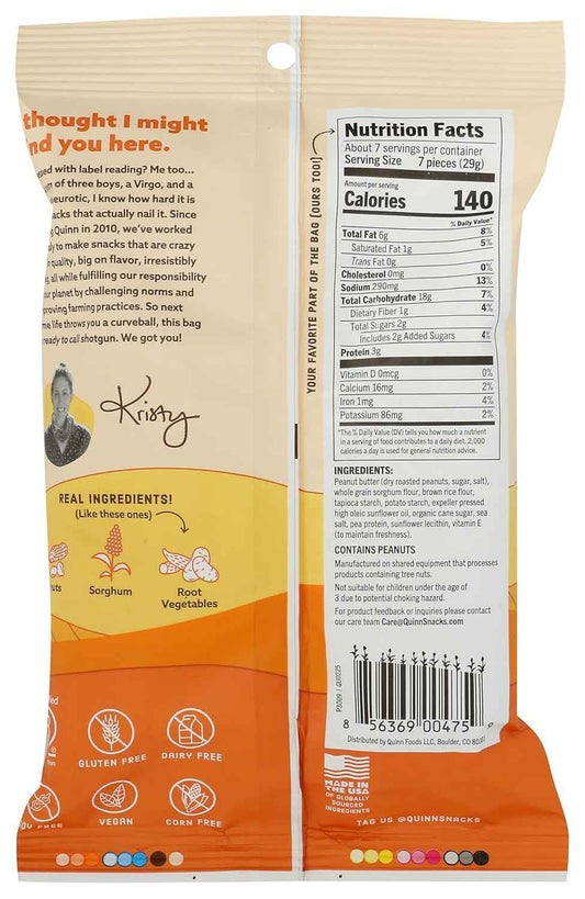 Quinn Snacks Peanut Butter Filled Pretzels, 7 Oz – Afternoon Focus Snack for the Home Office Desk