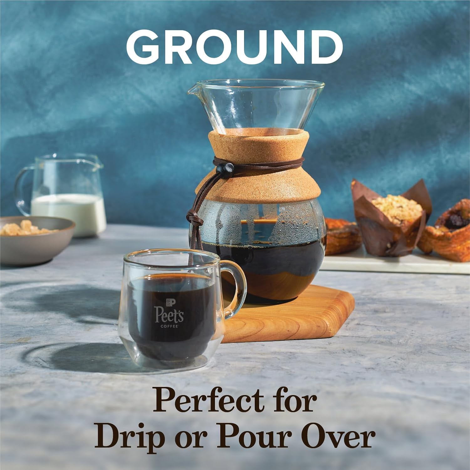 Peet's Coffee Off the Grid Medium Roast Ground Coffee – Focus Brew for Home Office Drip and Pour-Over