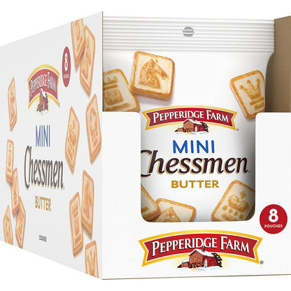 Pepperidge Farm Chessmen Minis Butter Cookies, 8 Snack Packs – Simple Pre-Portioned Cookies for Clean Pantry and Desk Drawer