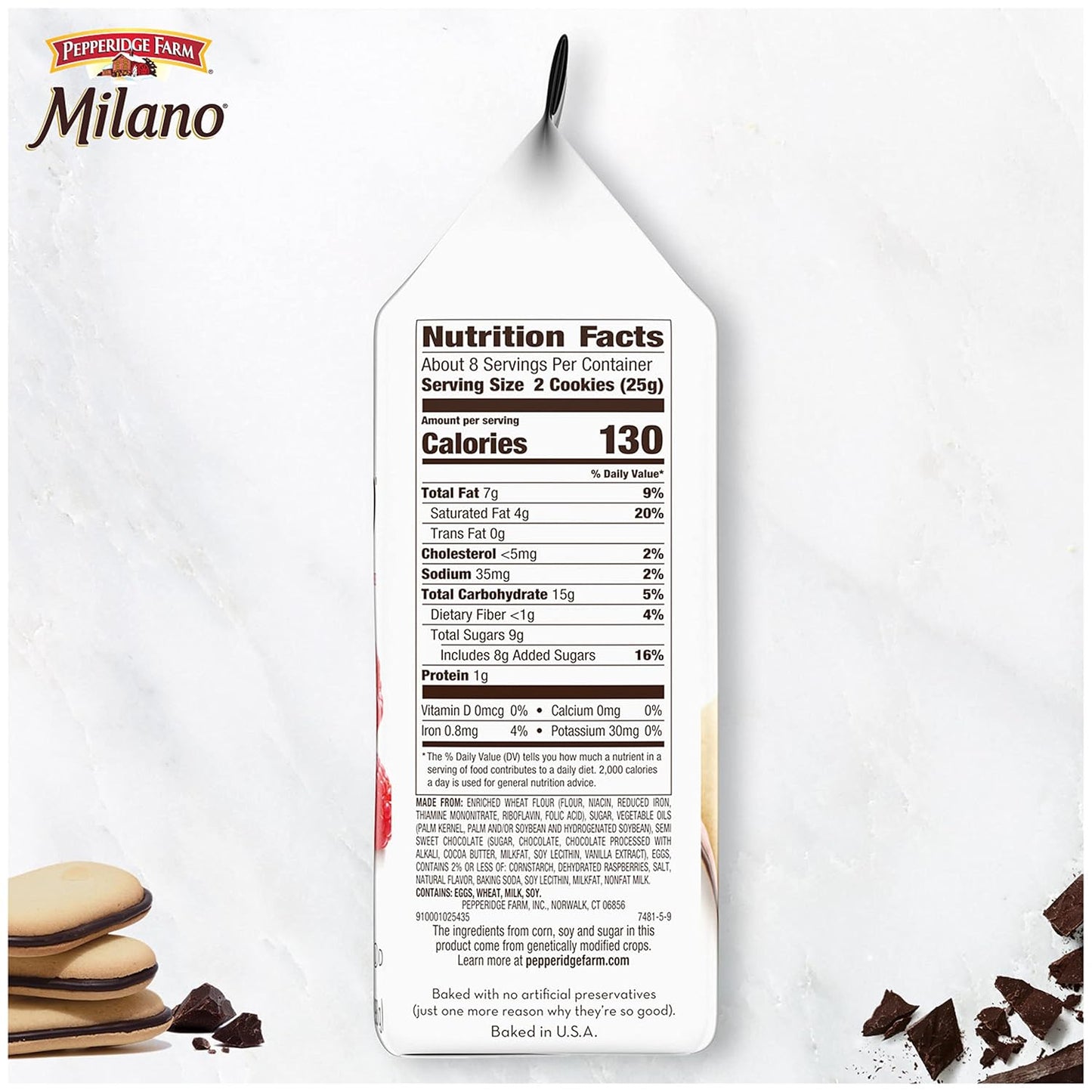 Pepperidge Farm Milano Cookies – Thoughtful Birthday Gift for Mom and Women Who Love Sweet Indulgences, 7 oz Bag