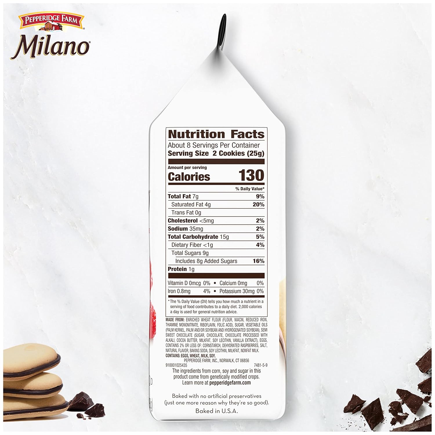 Pepperidge Farm Milano Cookies – Thoughtful Birthday Gift for Mom and Women Who Love Sweet Indulgences, 7 oz Bag