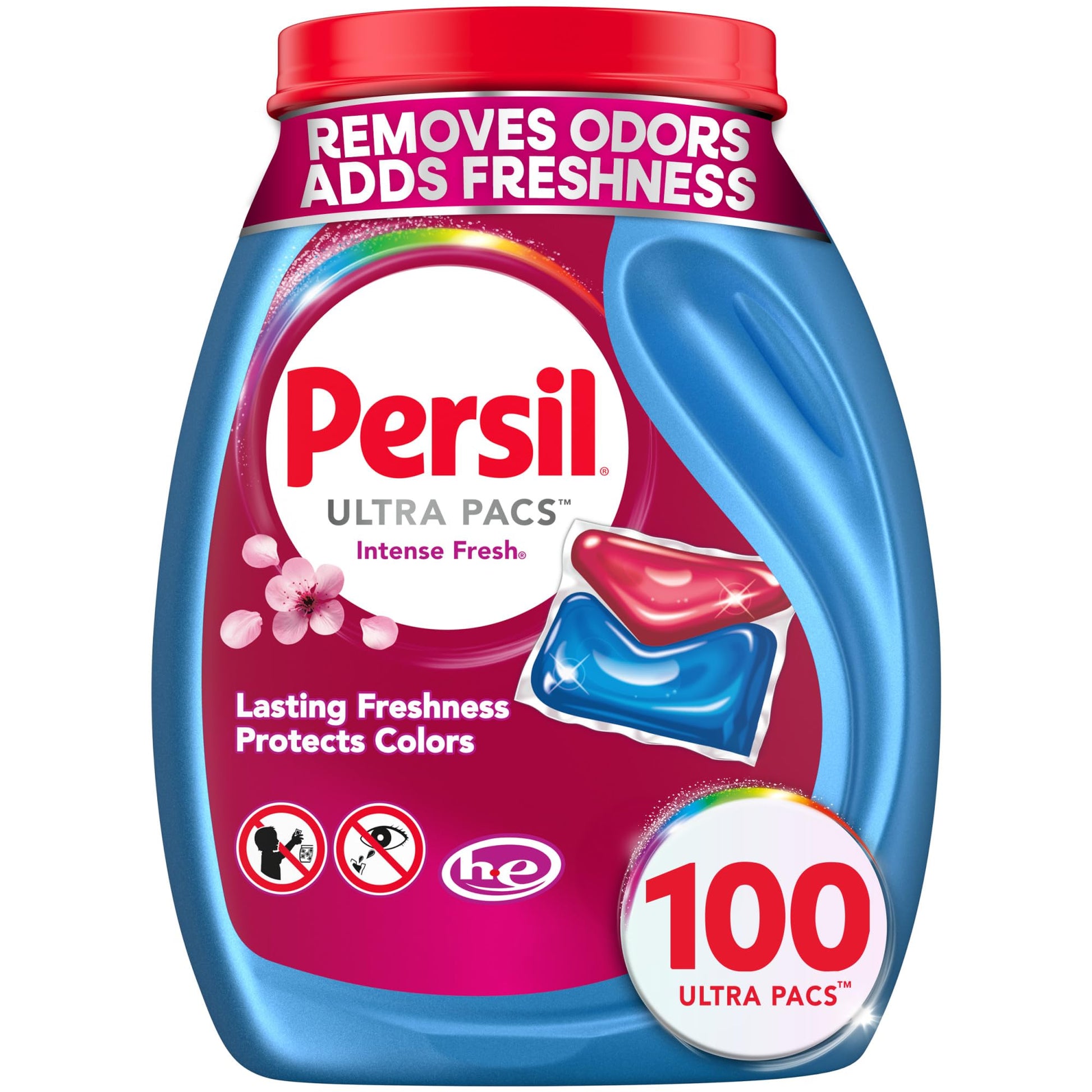 Persil Ultra Pacs Intense Fresh Laundry Detergent – Quick Cold-Wash Solution for In-Unit Laundry Closet, Productivity-Focused Stain Removal 100 Count