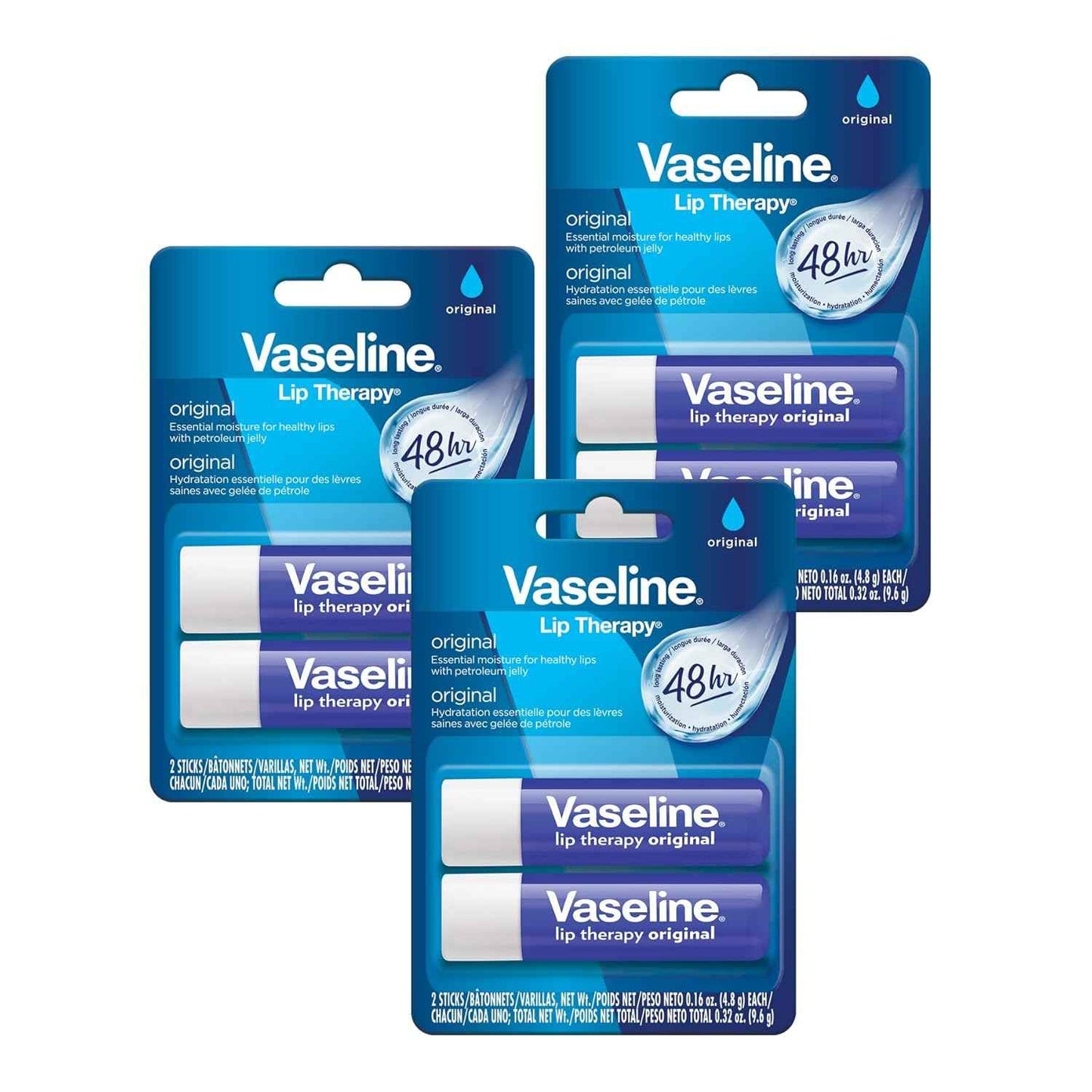 Vaseline Lip Therapy Original Care – Bedside Nightly Lip Hydration Ritual, 12-Pack Multi-Pack for Daily Self-Care