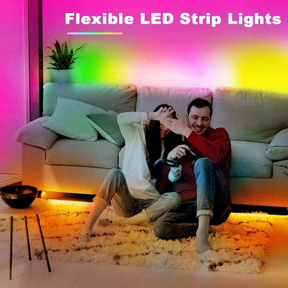 PHOPOLLO Bluetooth LED Strip Lights – Relaxing Bedroom Mood Lighting with Headache Relief Colors