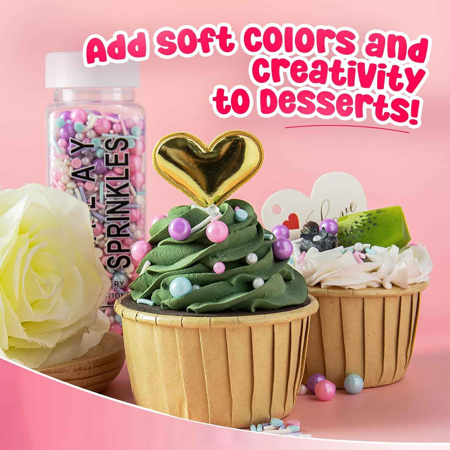 Pastel Sprinkle Jar – Aesthetic Baking Topping for Home Kitchen Display