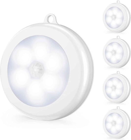 Mlambert 4 Pack Motion Sensor Accent Light, Warm White Stick-On LED for Cozy Bedroom and Hallway Ambiance