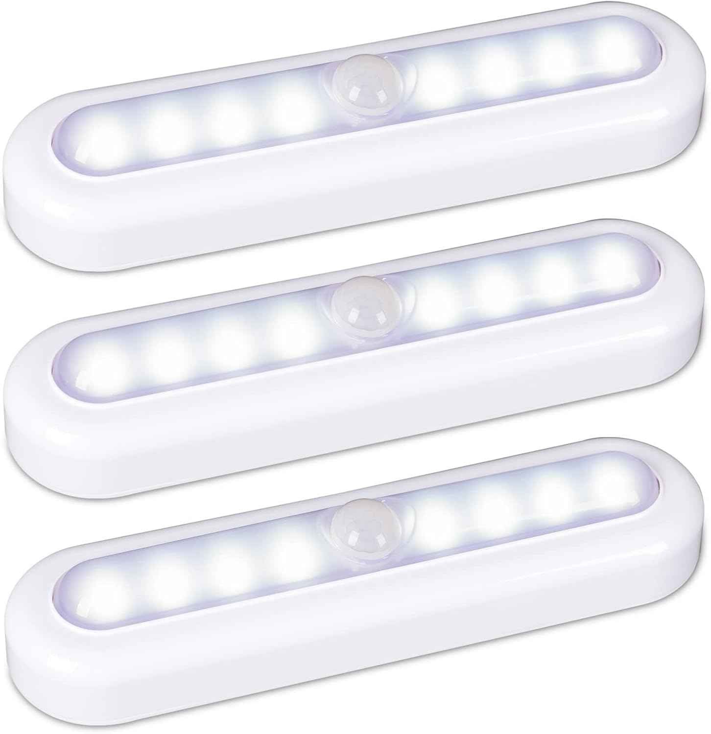STAR-SPANGLED 3 Pack 7” Motion Sensor Light Indoor Battery Operated – Tool Free Adhesive LED for Clean, Clutter Free Closet and Hallway