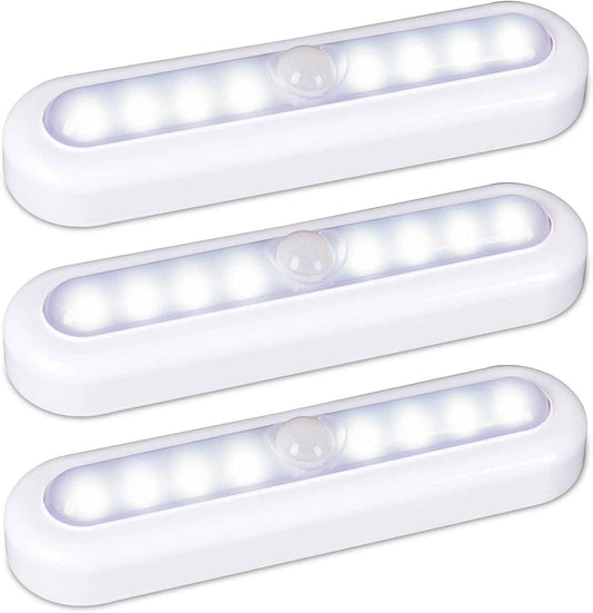 STAR-SPANGLED 3 Pack 7” Motion Sensor Light Indoor Battery Operated – Tool Free Adhesive LED for Clean, Clutter Free Closet and Hallway