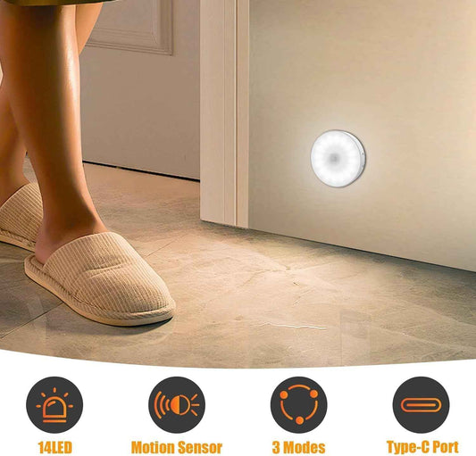 LuminBeam Warm White Motion Light – Cozy Ambient Lighting for Living Room and Bedroom, Rechargeable