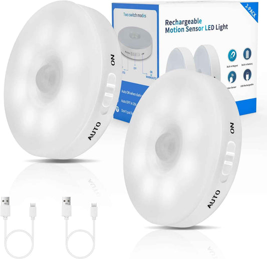 LUMI LIVING Warm White Motion Sensor Puck Light – Cozy Ambient Accent Lamp for Bedroom and Living Room