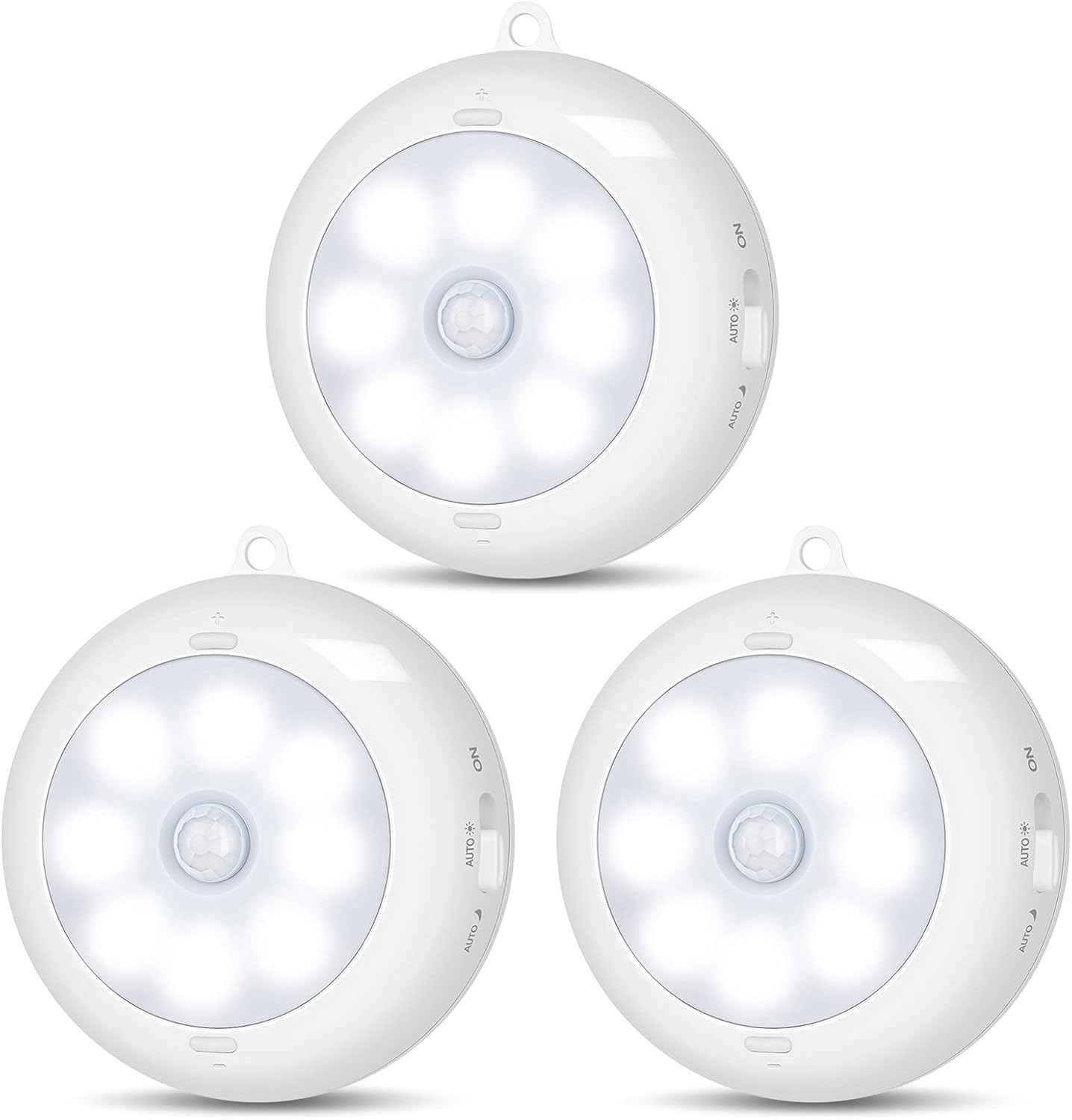 LumeSync Motion Sensor Puck Light – Clean Line Under Cabinet and Closet Lighting, Matte White Minimalist Design, Battery