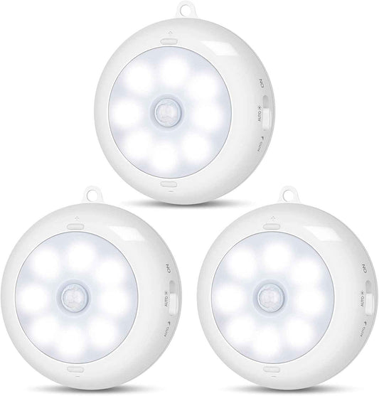 LumeSync Motion Sensor Puck Light – Clean Line Under Cabinet and Closet Lighting, Matte White Minimalist Design, Battery