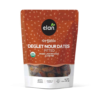 Elan Organic Pitted Deglet Noor Dates – Lightweight Backpack Snack for Hiking and Trail Fueling