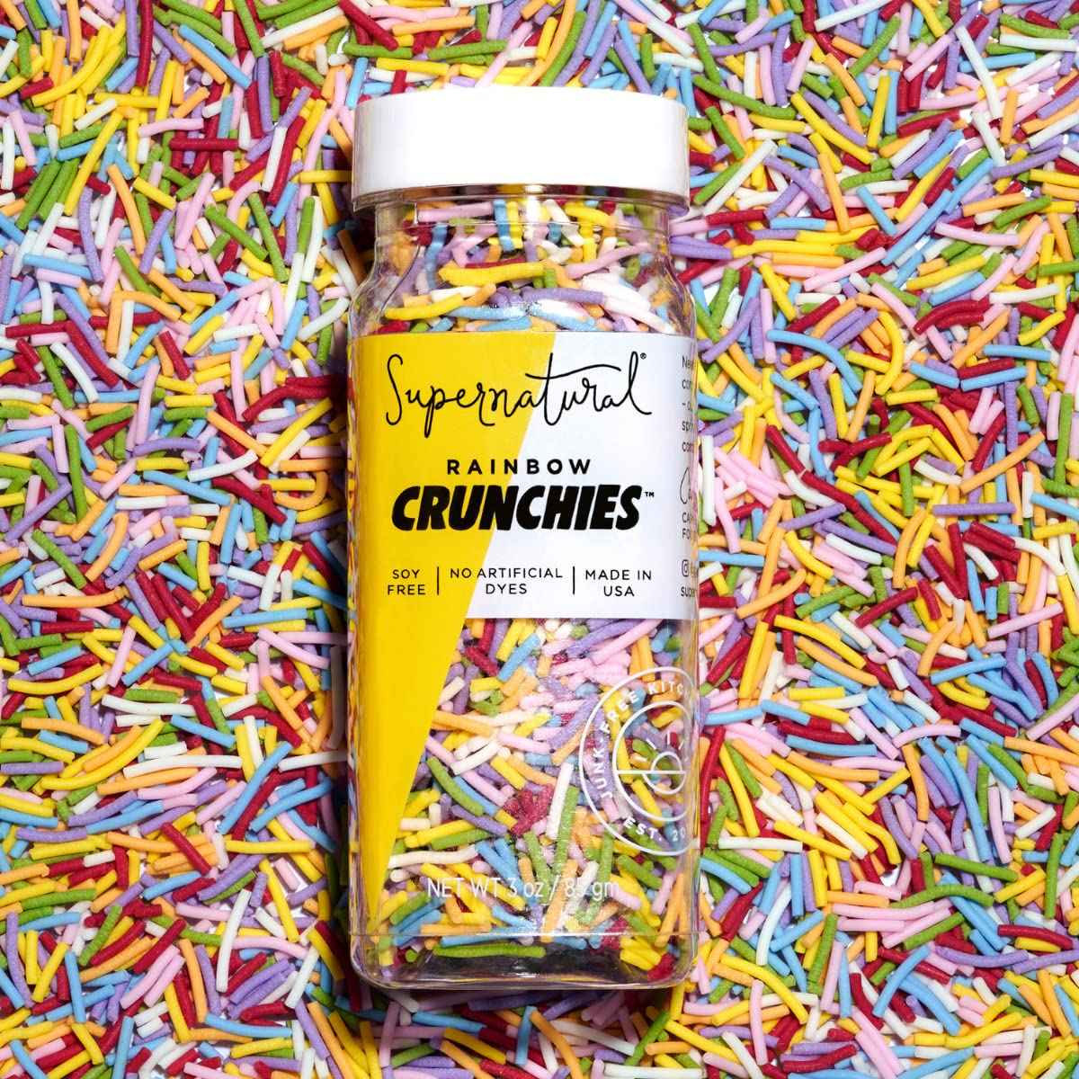 Supernatural Rainbow Softies Natural Sprinkles – No Artificial Dye Confetti Topping for School Bake Sales and Classroom Parties