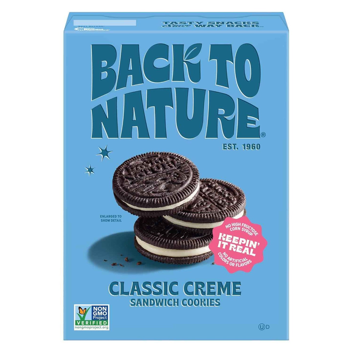 Back to Nature Classic Creme Sandwich Cookies - School Lunchbox Cookies, Non-GMO Sandwich Cookies Kids Love