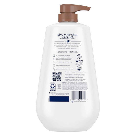 Dove Body Wash with Pump Coconut & Cocoa Butter Daily Self-Care Shower Ritual for Mindful Mornings