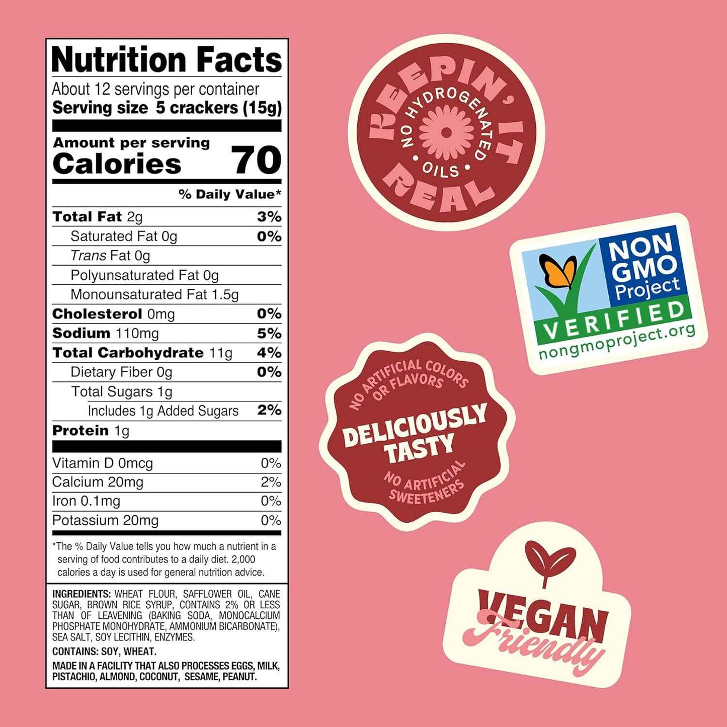 Back to Nature Classic Round Crackers – After-School Snack for Kids with Clean Simple Ingredients, Pack of 3