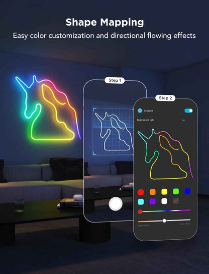 Govee Neon Rope Light Mounting Brackets – Bedroom Accent Wall Clips for H61D3 H61D5 H61D6, 20pcs White Holders for Cozy Ambient Lighting