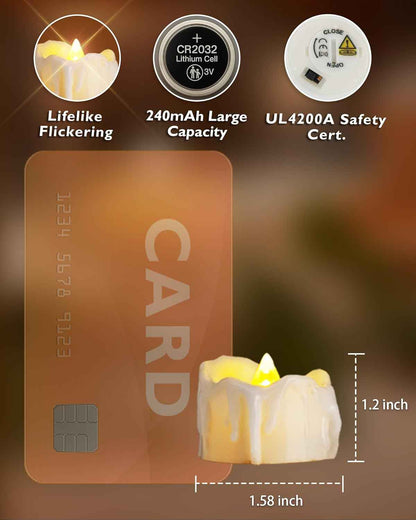 Homemory Flameless Timer Tea Lights – Worry-Free Living Room Ambient Lighting with Auto Shutoff for Family Homes