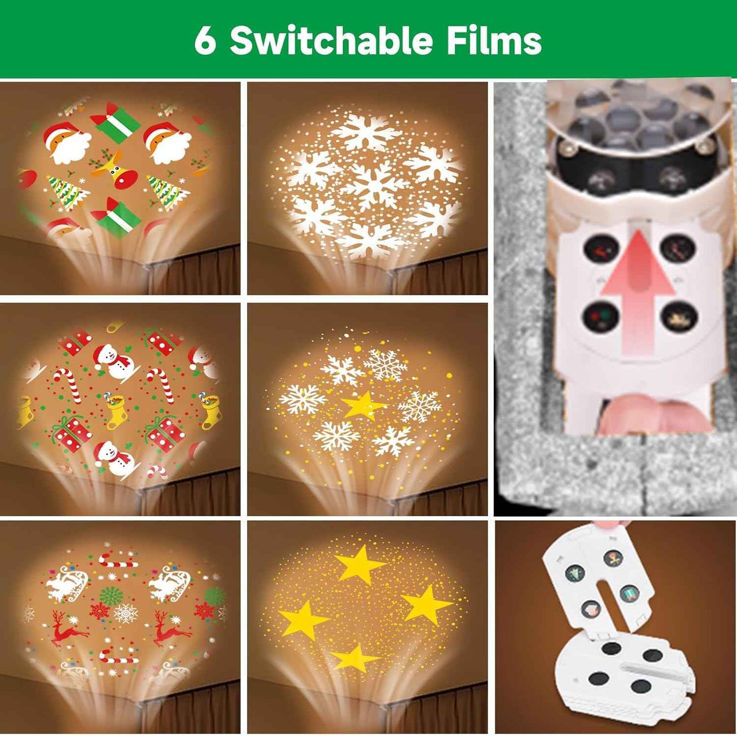 Lumabelle Lighted Christmas Star with Silent Projector – Child-Friendly Nursery and Playroom Holiday Centerpiece
