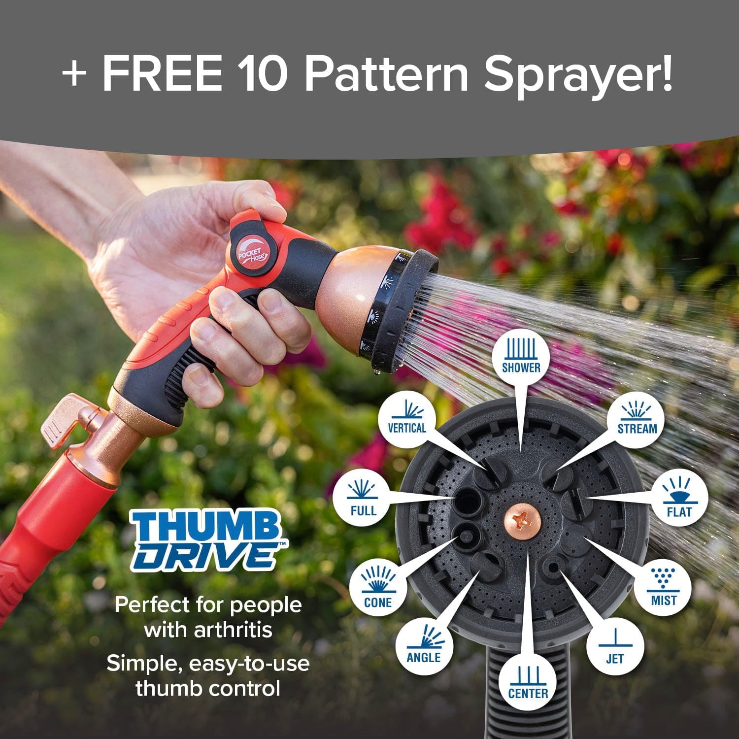 Pocket Hose Ballistic – 50 FT Expandable Garden Hose for Clutter-Free Patios and Small Yards