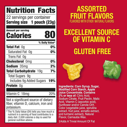 Pokemon Fruit Flavored Snacks, Individually Wrapped Kids Snacks for Lunchboxes and After School, Gluten Free Pantry Pack, 17.6 oz, 22 Pouches