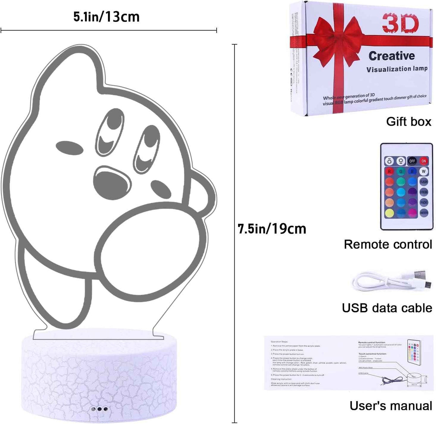 Luminara Optical 3D Lamp – Romantic Valentine's Day Gift for Her, Color-Changing Bedroom Mood Light with Remote