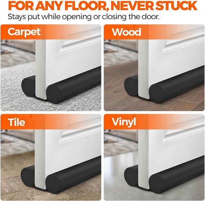 Holikme Door Draft Stopper – Sleek Black Door Sweep for Bedroom Decor and Cozy Living Room Style