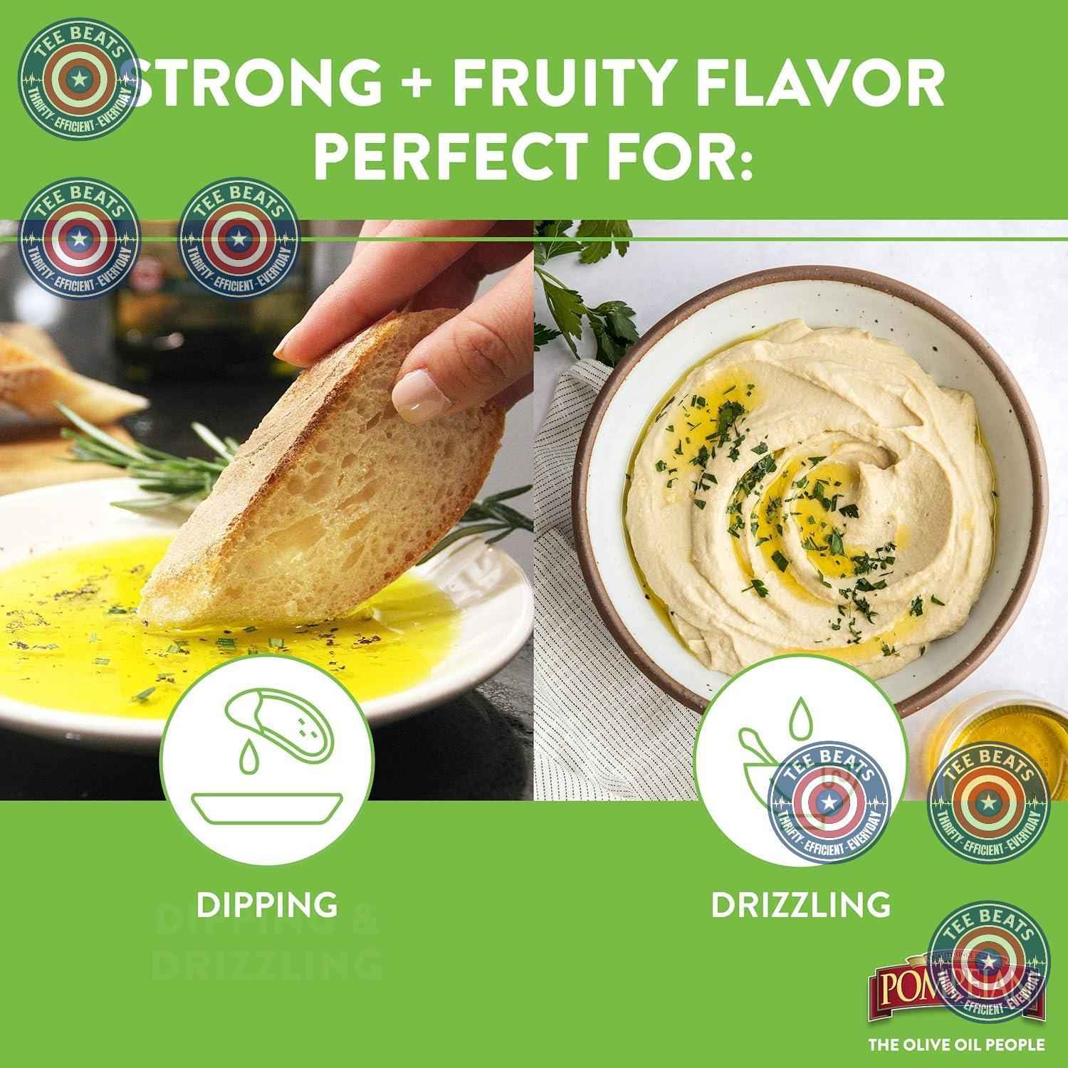 Pompeian Spanish Bold Extra Virgin Olive Oil – Premium Pantry Statement Bottle for Elevated Home Kitchens, NAOOA Certified