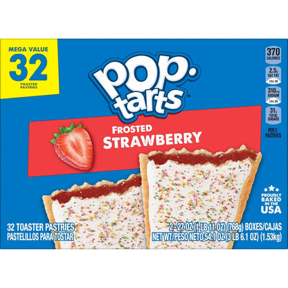 Pop-Tarts Frosted Strawberry Toaster Pastries 32ct – Sweet Treat to Pair with Coffee for a Mindful Morning Ritual