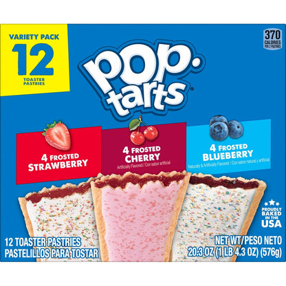Pop-Tarts Toaster Pastries, Road Trip and Camping Snack, Shelf-Stable Variety Pack, 20.3oz Box (12 Count)