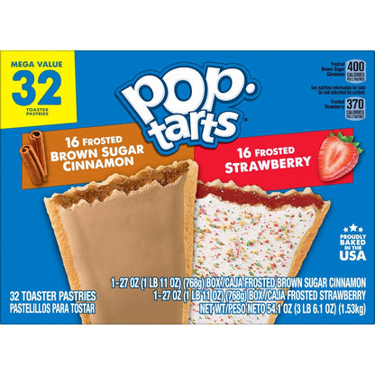 Pop-Tarts Toaster Pastries Variety Pack, Fortified Breakfast Treat with B Vitamins, 32 Count Box