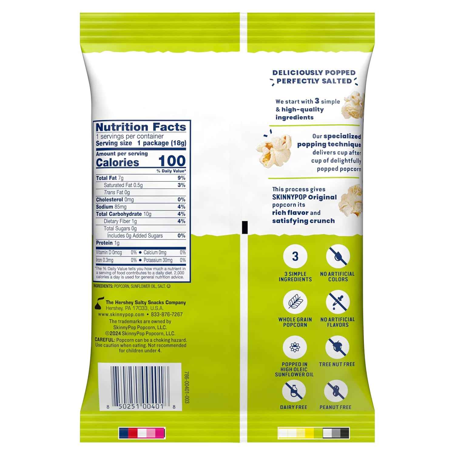 SkinnyPop Popcorn – Simple Three Ingredient Snack for Minimalist Pantries, 6ct
